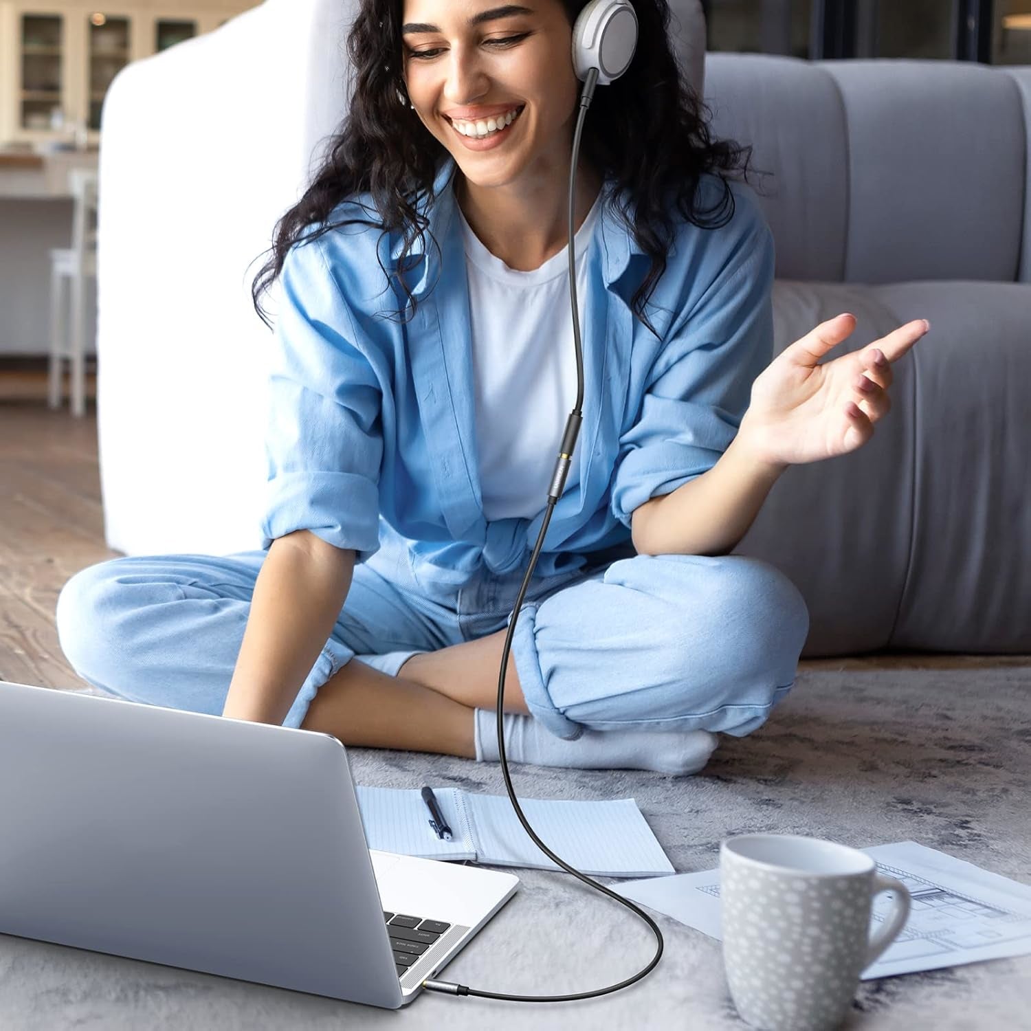 GUNMANSA UGREEN AV118 3.5mm AUX Extension Cable 1m – Male to Female –(Black)