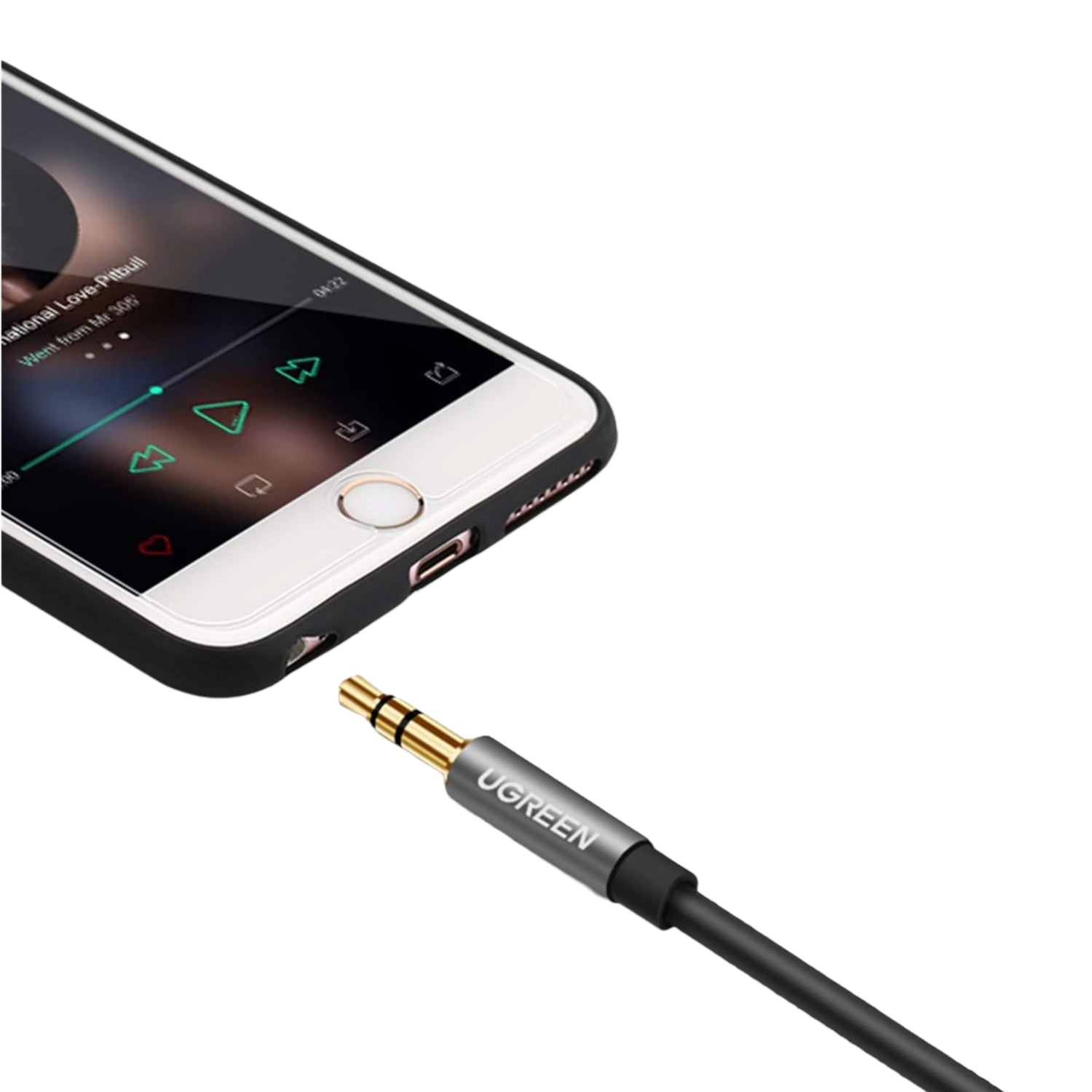 GUNMANSA UGREEN AV118 3.5mm AUX Extension Cable 2m – Male to Female –(Black)