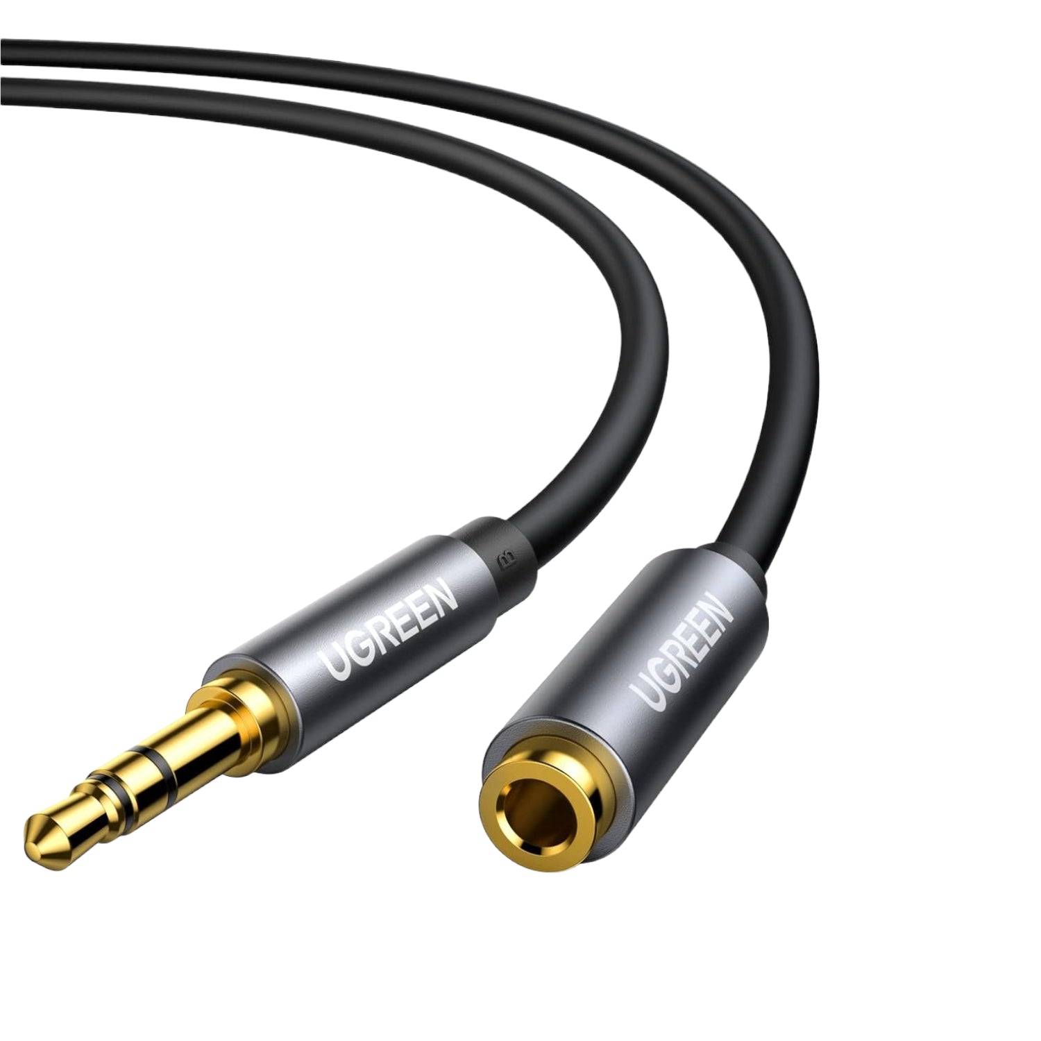 GUNMANSA UGREEN AV118 3.5mm AUX Extension Cable 2m – Male to Female –(Black)