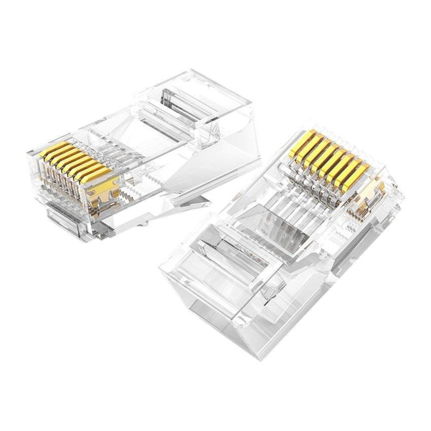 GUNMANSA UGREEN Cat6 RJ45 Modular Plugs - Transparent with Gold Contacts (10 Pieces)