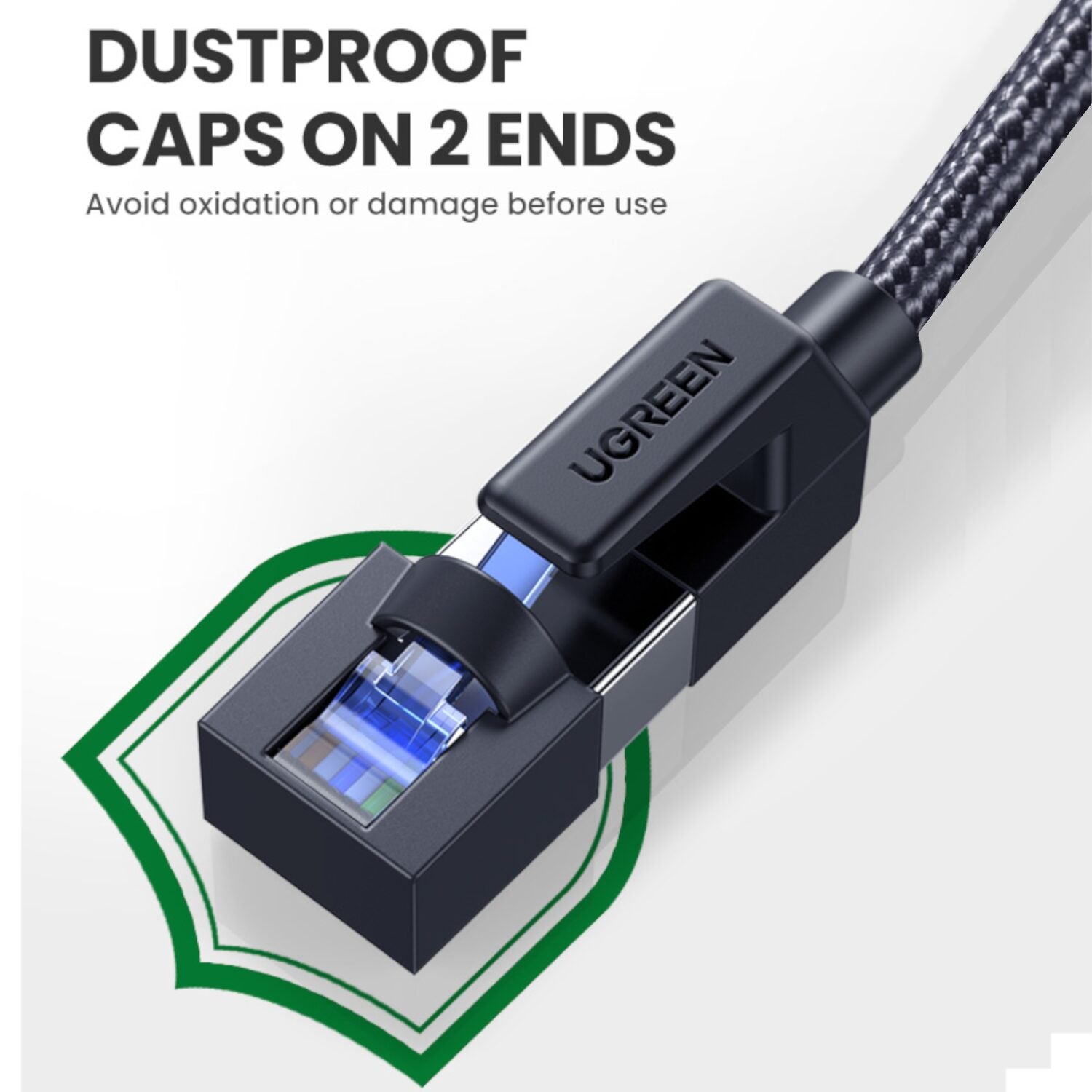 GUNMANSA UGREEN Cat8 Nylon Braided Ethernet Cable – 40Gbps with Modular Plugs – 2m