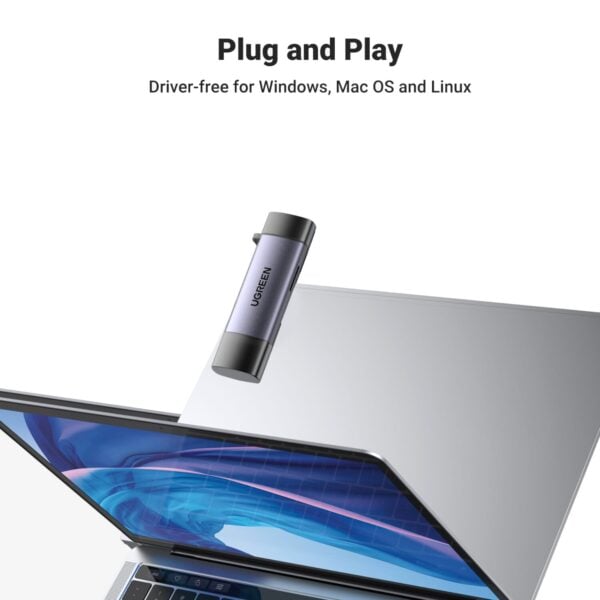 GUNMANSA UGREEN CM185-50706 2-in-1 OTG Card Reader | Type-C | USB-A – Silver