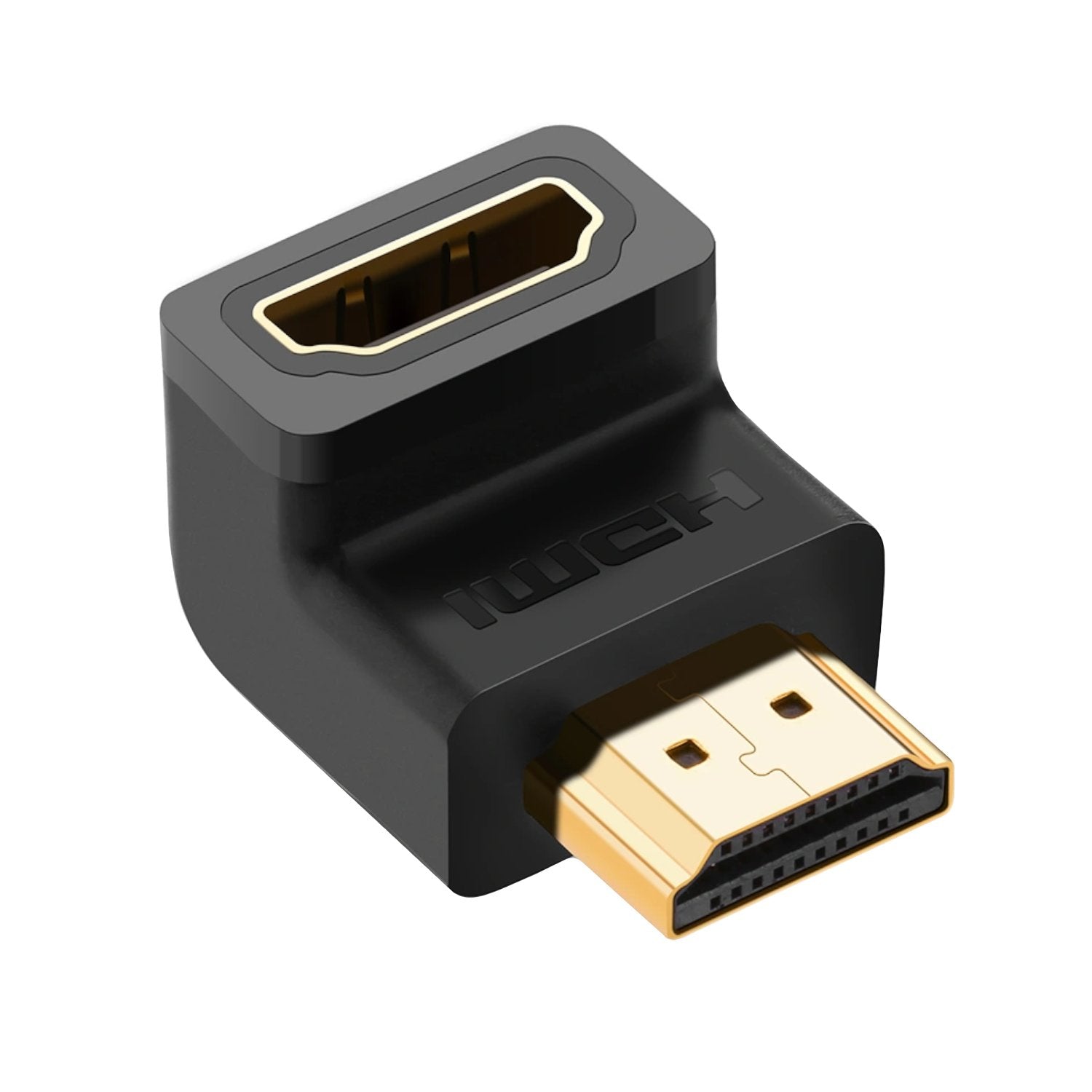 GUNMANSA UGreen HD112 HDMI 4K Male to Female Down-angled Connector - Black