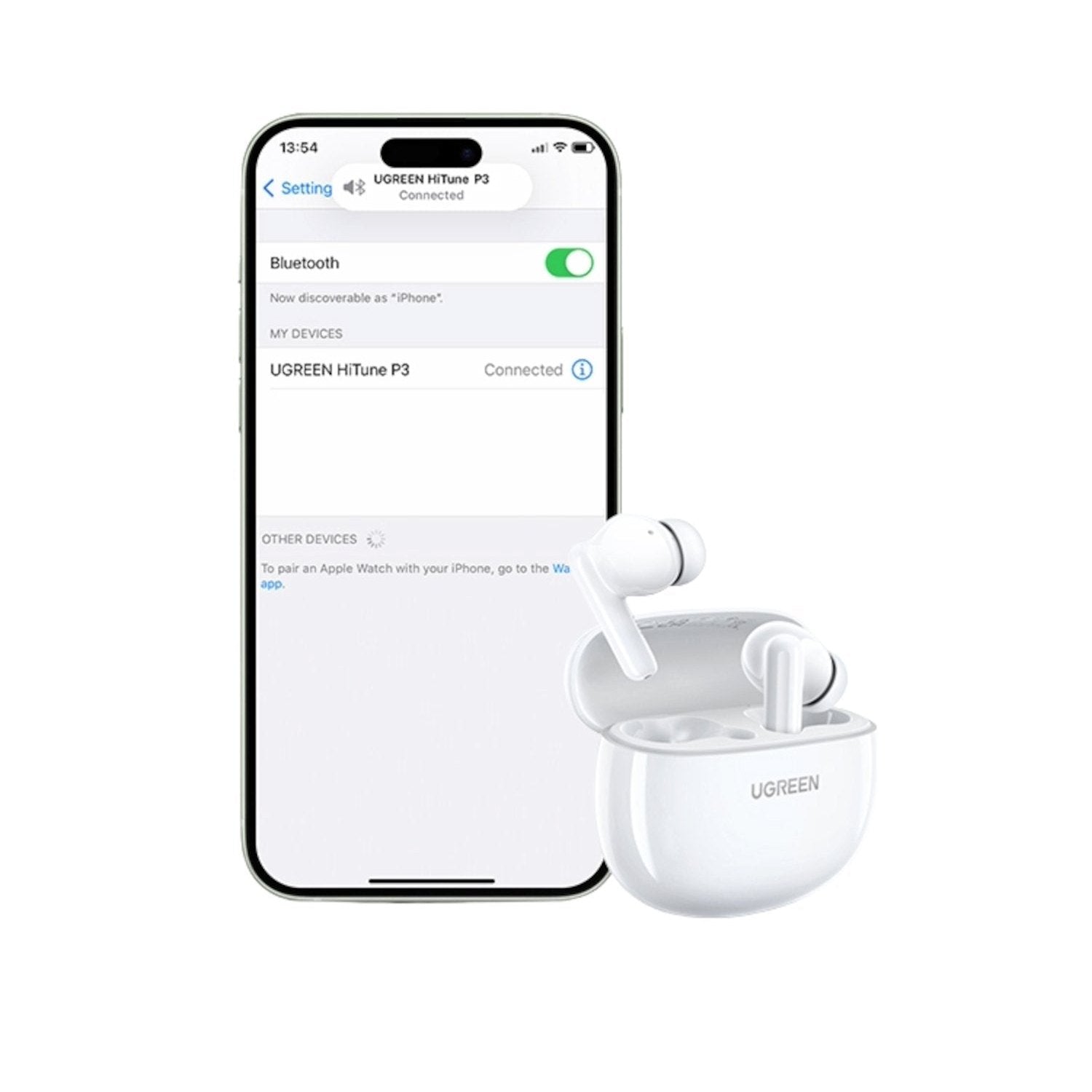 GUNMANSA UGreen HiTune P3 In-Ear Wireless Earbuds–White