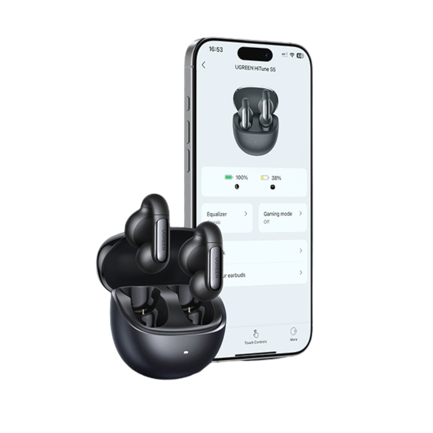 GUNMANSA UGreen HiTune S5 Open-Ear TWS Earbuds–Black