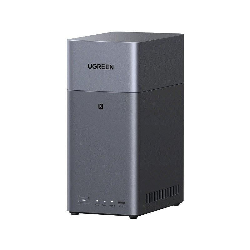 GUNMANSA UGREEN NASync DH2300 2-Bay Desktop NAS, Support Capacity 60TB (Diskless), Remote Access, AI Photo Album, Beginner Friendly System, 4GB LPDDR4X RAM,1GbE, 4K HDMI, Network Attached Storage(Diskless)