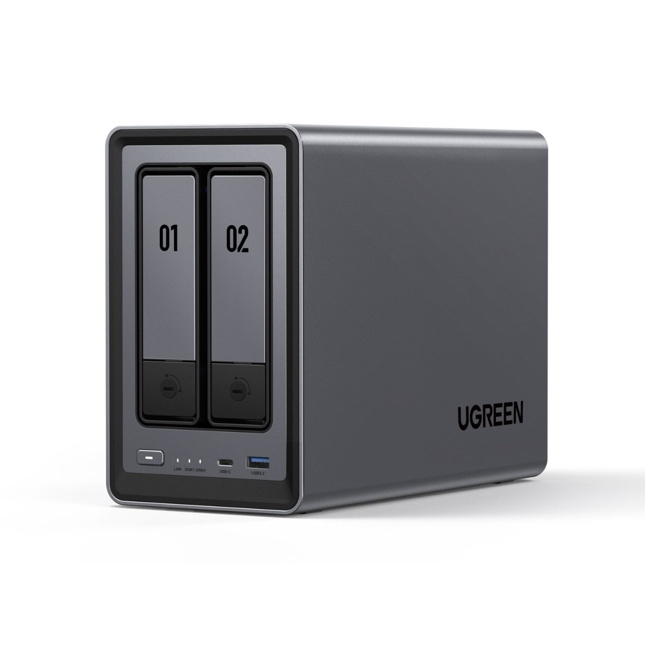 GUNMANSA UGREEN NASync DXP2800 2-Bay Desktop NAS,  Intel X86 12th N100 CPU, 8GB DDR5 RAM, 2.5GbE, 2 x M.2 NVMe Slots, 4K HDMI, Network Attached Storage (Diskless)