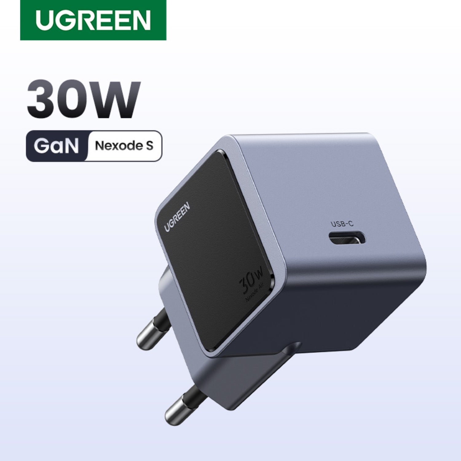 GUNMANSA UGREEN Nexode 1 Port GaNInfinity PD Wall Charger 30W - Grey & Black