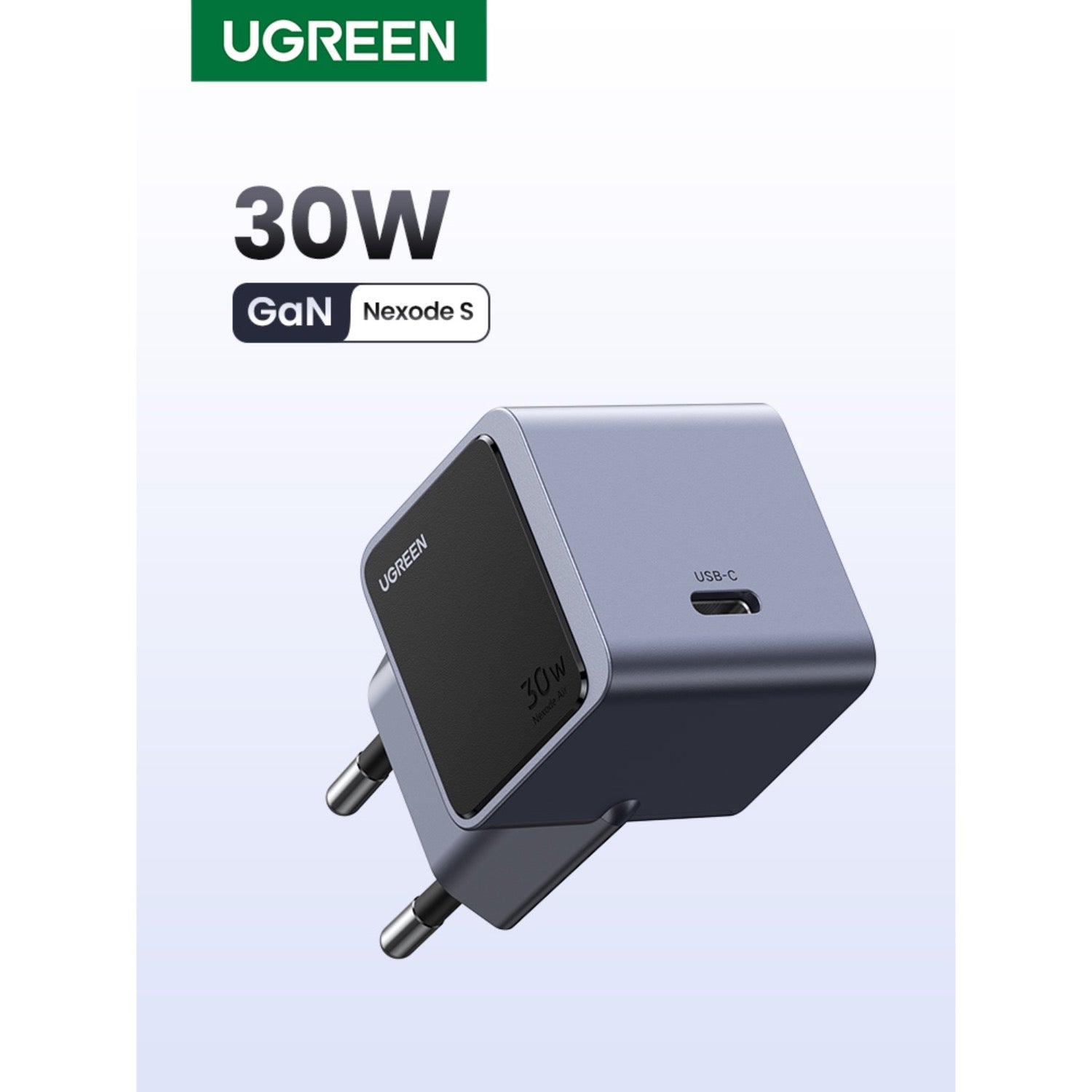 GUNMANSA UGREEN Nexode 1 Port GaNInfinity PD Wall Charger 30W - Grey & Black