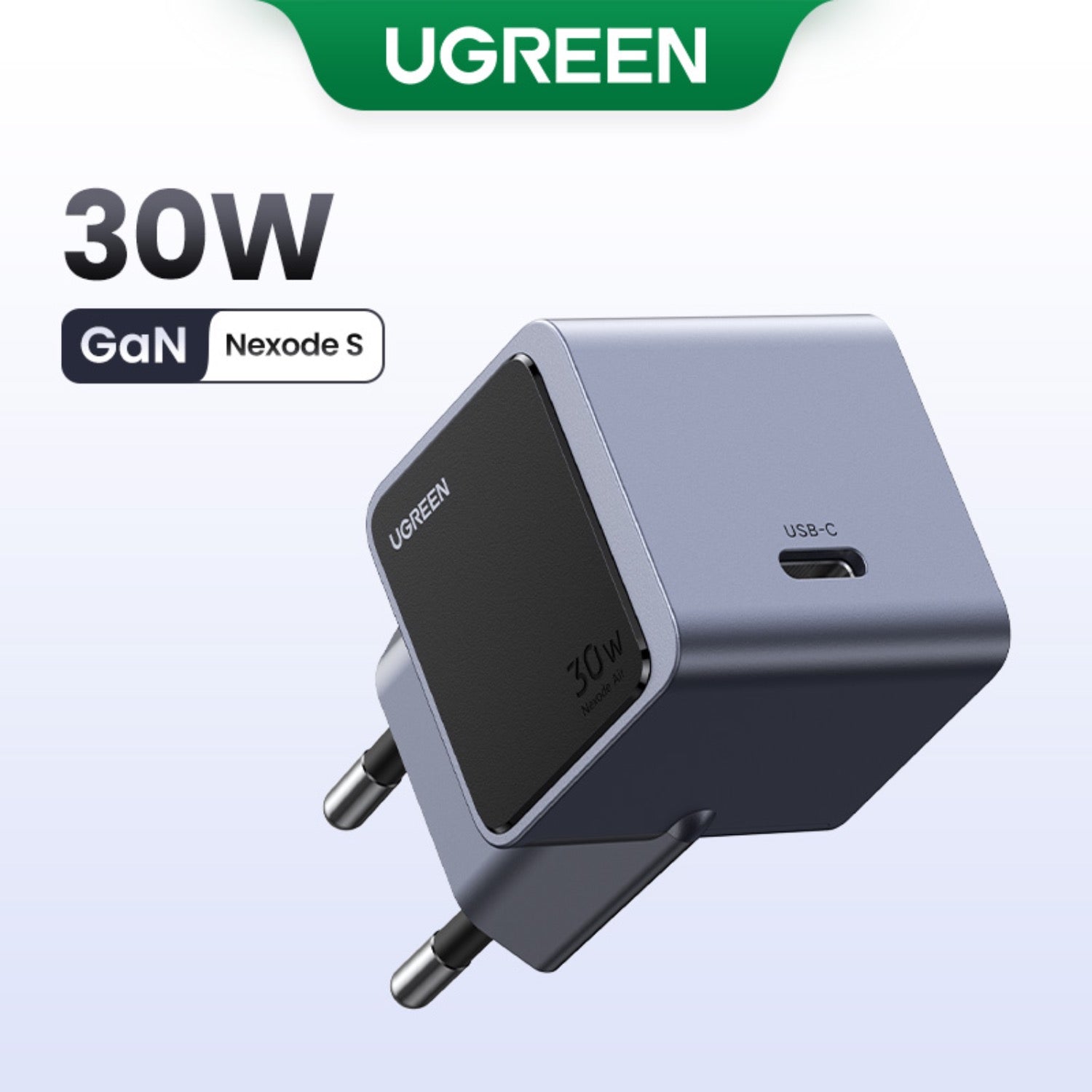 GUNMANSA UGREEN Nexode 1 Port GaNInfinity PD Wall Charger 30W - Grey & Black