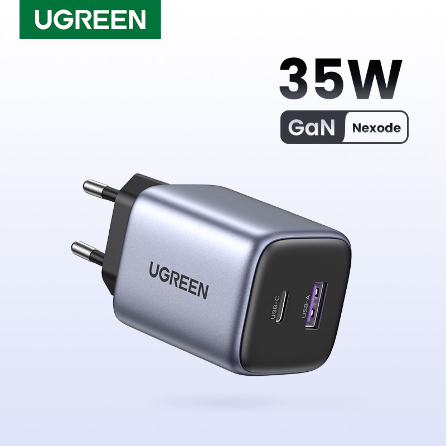 GUNMANSA UGREEN Nexode 2 Port PD/USB Wall Charger 35W - Grey & Black