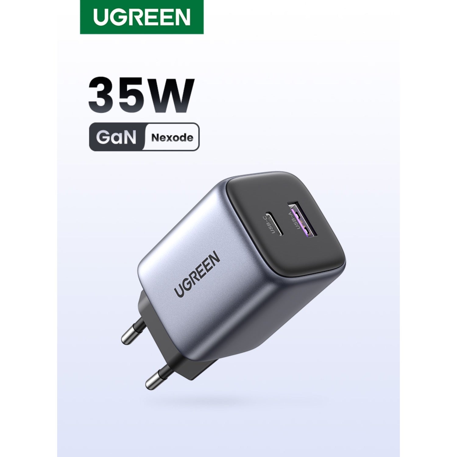 GUNMANSA UGREEN Nexode 2 Port PD/USB Wall Charger 35W - Grey & Black