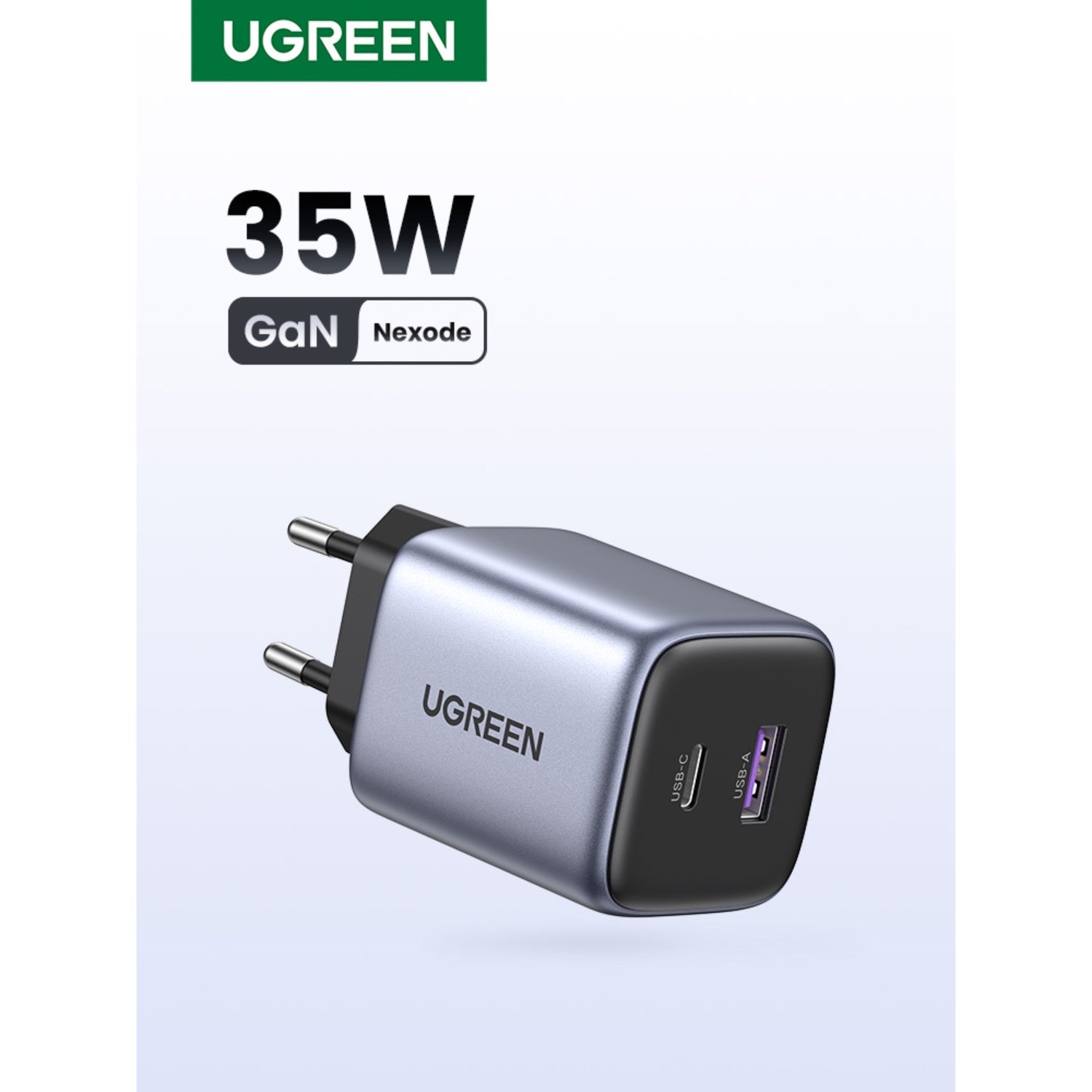 GUNMANSA UGREEN Nexode 2 Port PD/USB Wall Charger 35W - Grey & Black