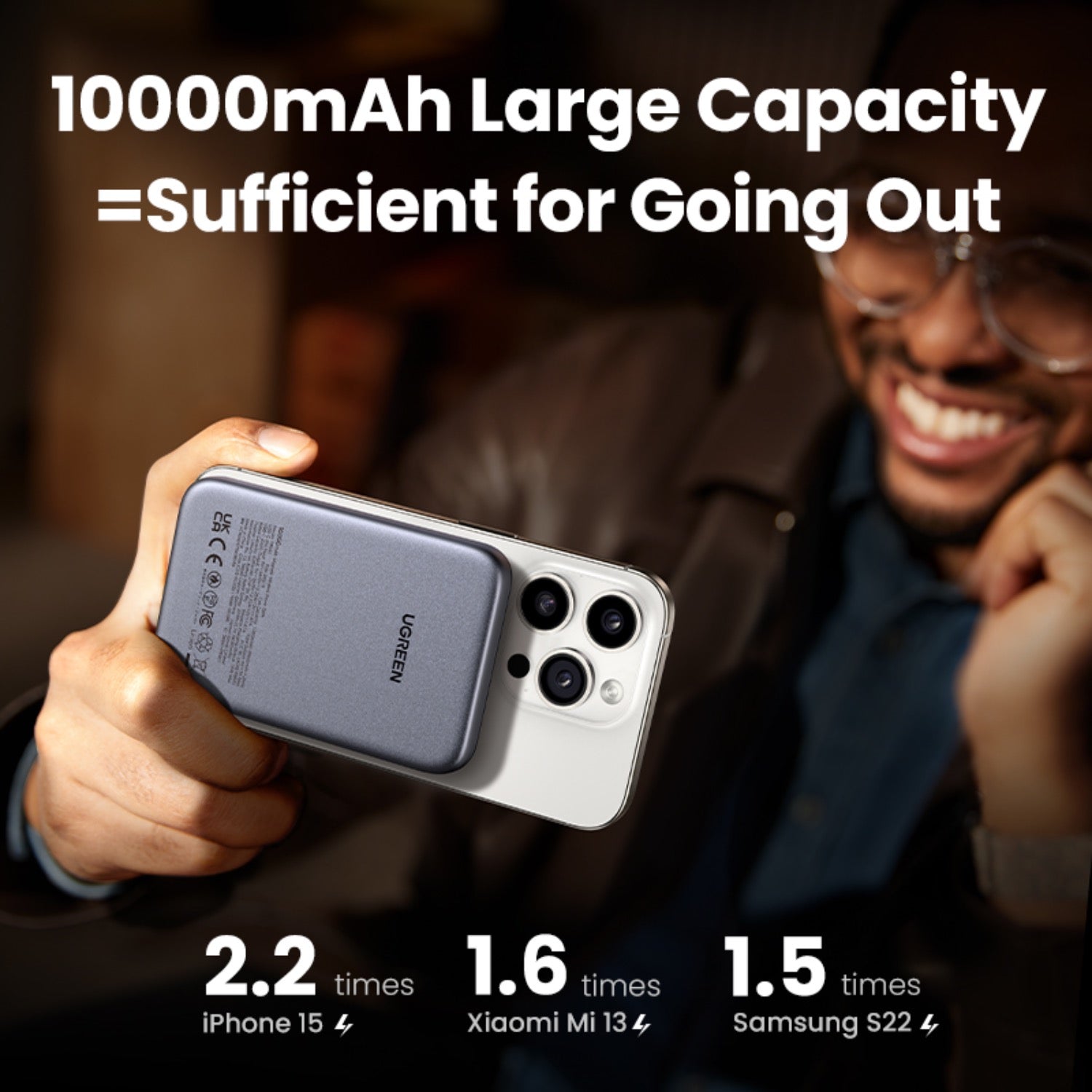 GUNMANSA UGREEN Nexode Magnetic Wireless Power Bank 10000mAh - Grey