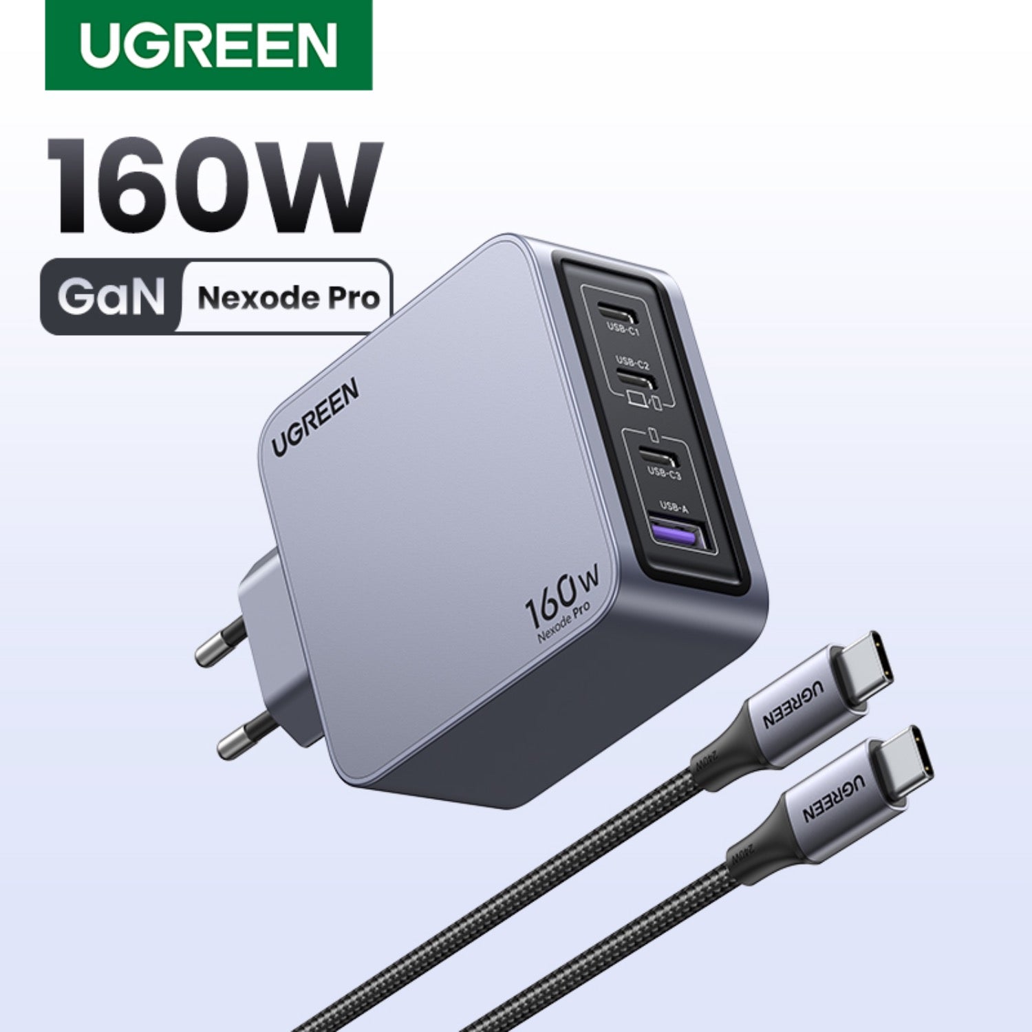 GUNMANSA UGREEN Nexode Pro 4 Port PD/USB Wall Charger 160W - Grey