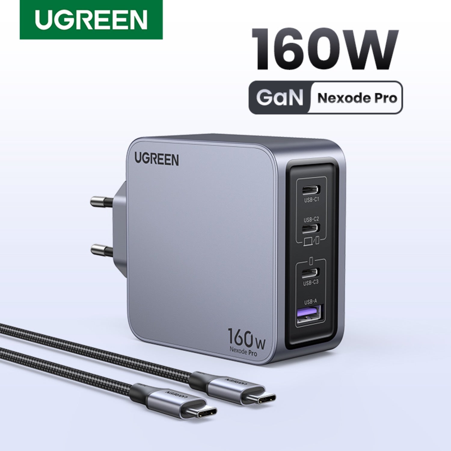GUNMANSA UGREEN Nexode Pro 4 Port PD/USB Wall Charger 160W - Grey
