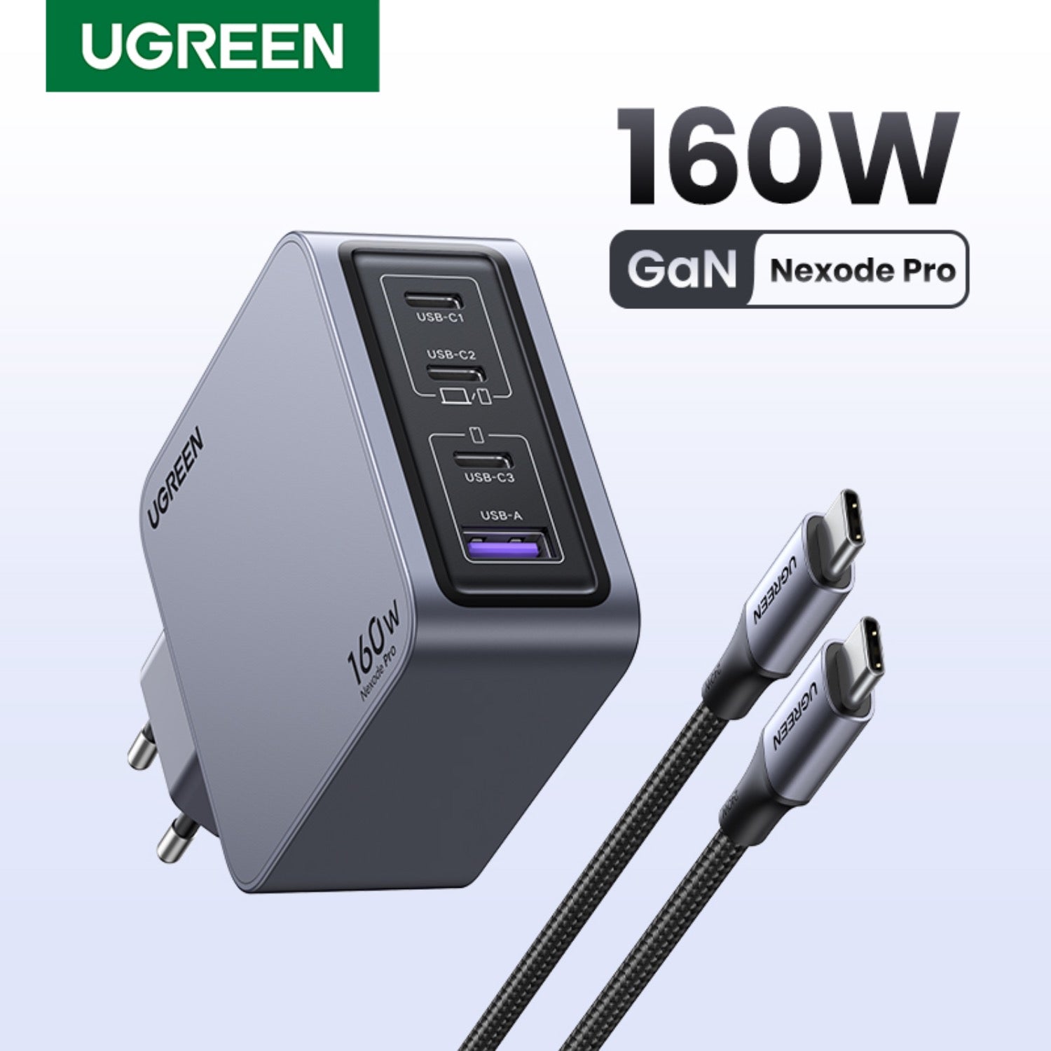 GUNMANSA UGREEN Nexode Pro 4 Port PD/USB Wall Charger 160W - Grey