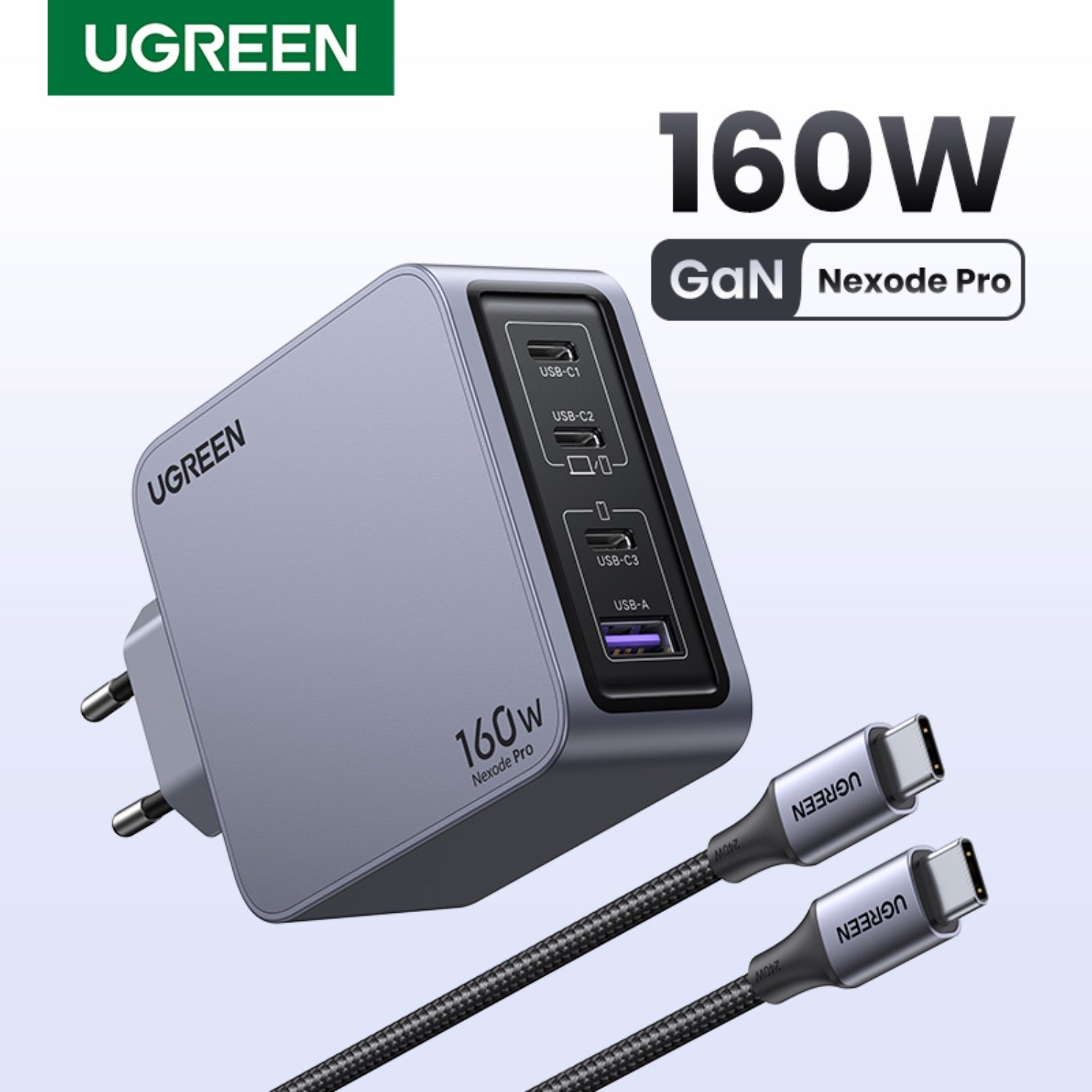GUNMANSA UGREEN Nexode Pro 4 Port PD/USB Wall Charger 160W - Grey