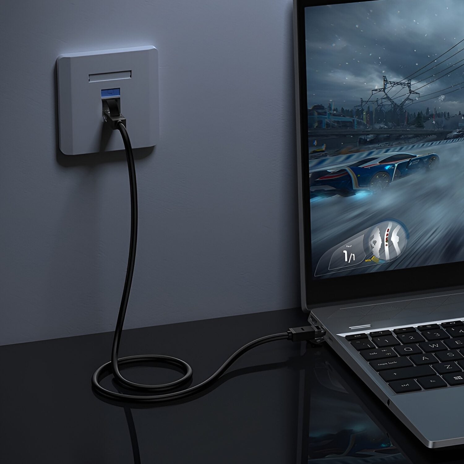 GUNMANSA UGREEN NW102-20170 Cat6 UTP Ethernet Cable 50m – Black