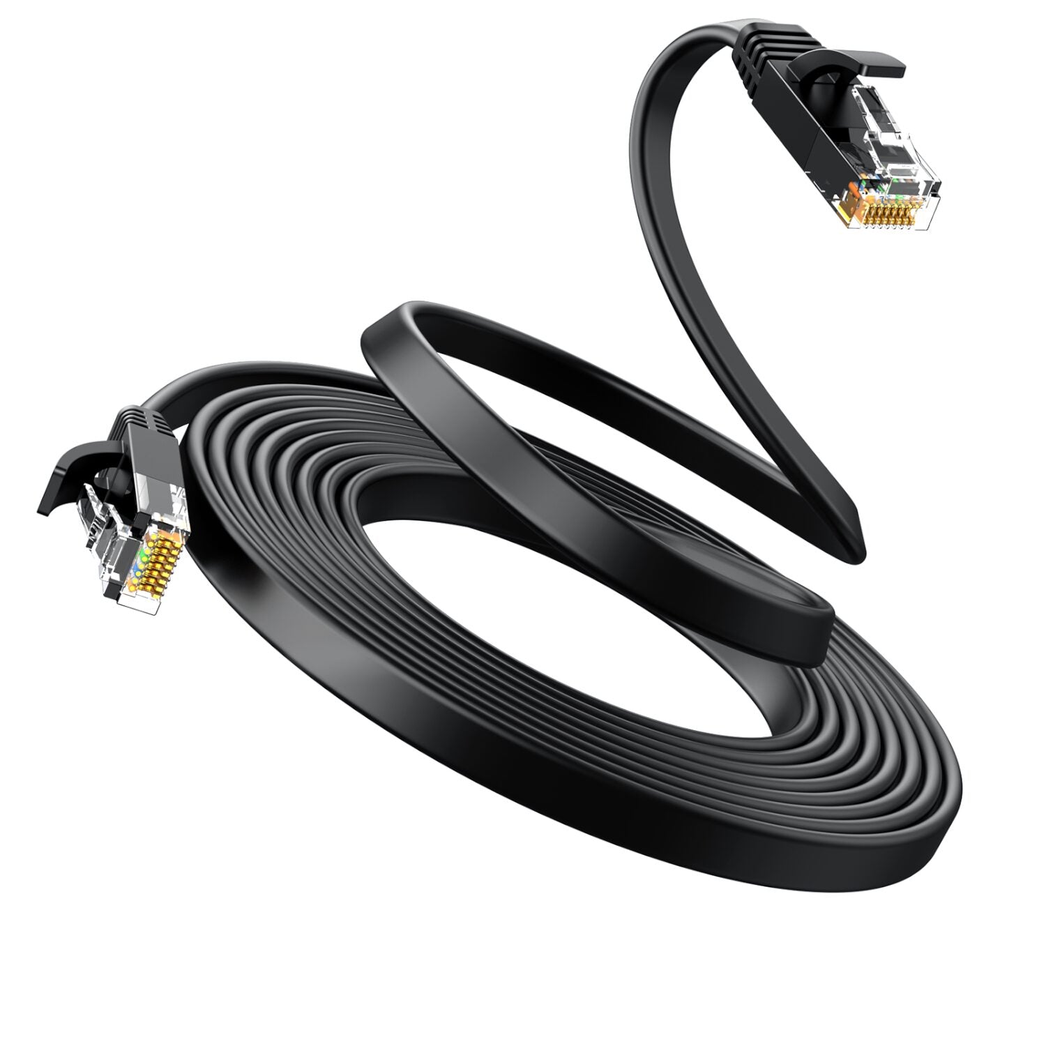 GUNMANSA UGREEN NW102 Cat6 U/UTP Flat Ethernet Cable 20m – Black