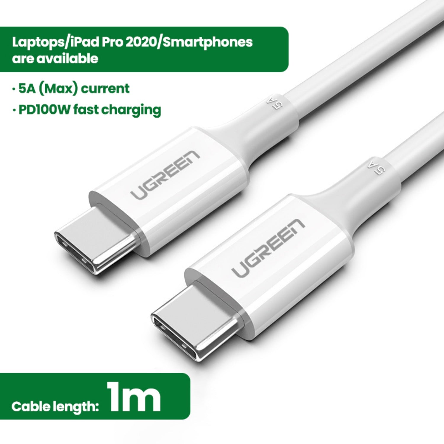 GUNMANSA UGREEN Type-C To Type-C Cable 100W - 1 Meter