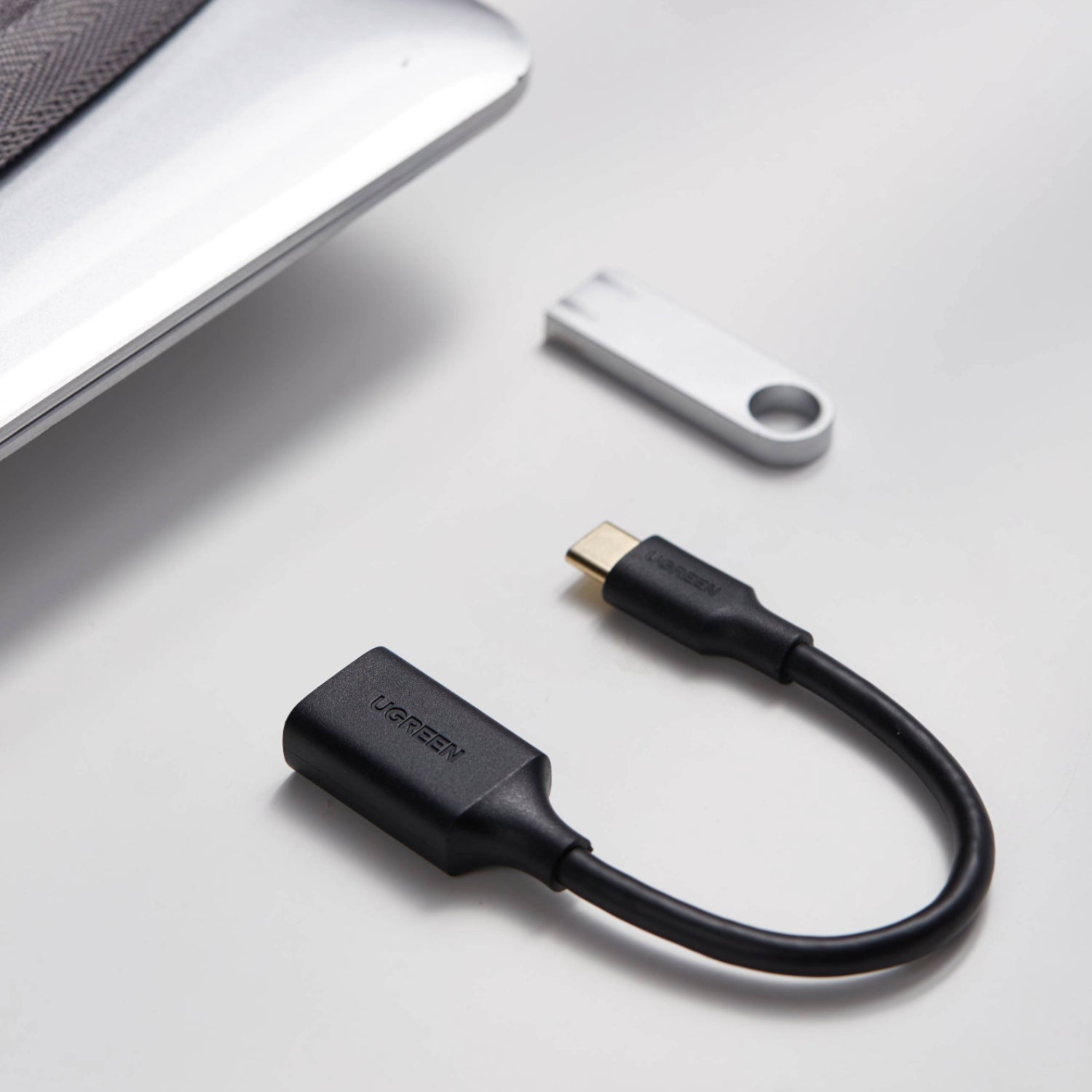 GUNMANSA UGreen Type-C to USB-A Adapter (Male to Female, 15cm)– Black