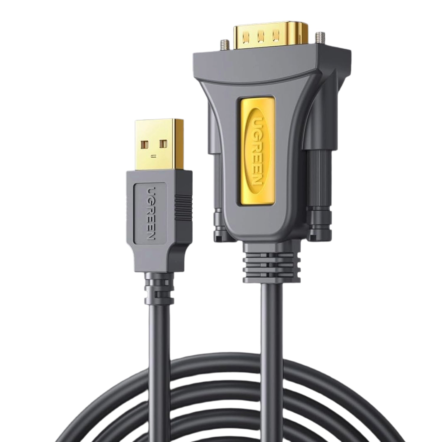 GUNMANSA UGREEN USB 2.0 to RS-232 Serial Adapter Cable (USB-A Male to DB9 Male)-Black