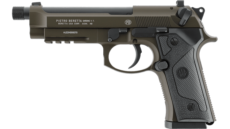 GUNMANSA Umarex Baretta M9A3 Black & Green Gas Gun (Semi Auto|Blowback|CO2|18+1|344 FPS|<3J|4.5mm BB) 5.8418