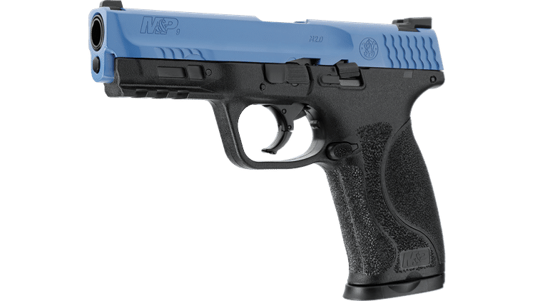 GUNMANSA Umarex T4E Smith & Wesson M&P9 M2 Blue Gas Gun (Semi Auto|NBB|CO2|8 Rounds|360 FPS|5J|>.43 CAL) 2.4749