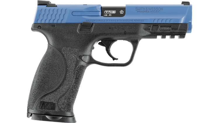 GUNMANSA Umarex T4E Smith & Wesson M&P9 M2 Blue Gas Gun (Semi Auto|NBB|CO2|8 Rounds|360 FPS|5J|>.43 CAL) 2.4749