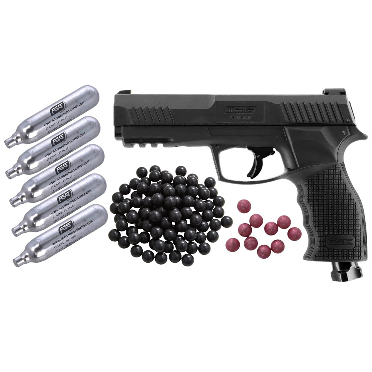 GUNMANSA UMAREX T4E TP50 GEN2 BLACK .50CAL 13J PAINTBALL GAS GUN – 2.4066 COMBO