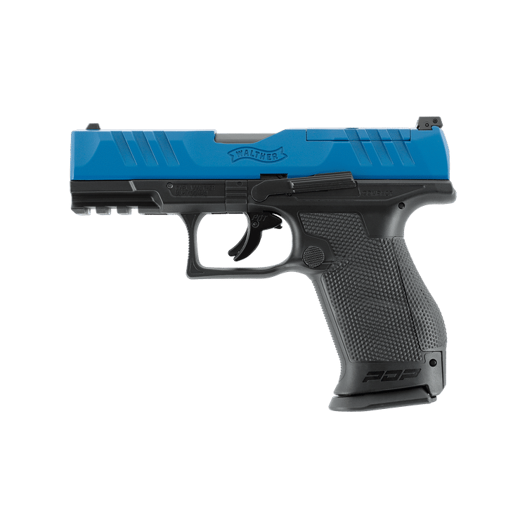 GUNMANSA Umarex T4E Walther PDP Compact Blue Paintball Gas Gun (Semi Auto|Blowback|CO2|8 Rounds|360 FPS|5J|.43 CAL) 2.4555