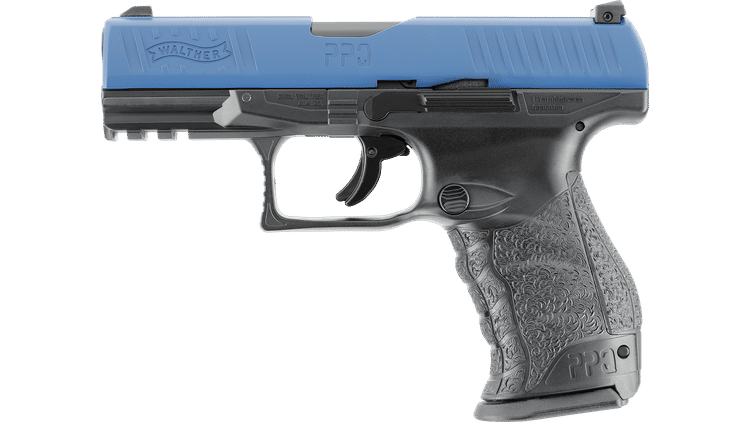 GUNMANSA Umarex T4E Walther PPQ M2 Blue Paintball Gas Gun (Semi Auto|Blowback|CO2|8 Rounds|360 FPS|5J|.43 CAL) 2.4761