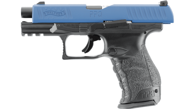 GUNMANSA Umarex T4E Walther PPQ M2 Blue Paintball Gas Gun (Semi Auto|Blowback|CO2|8 Rounds|360 FPS|5J|.43 CAL) 2.4761