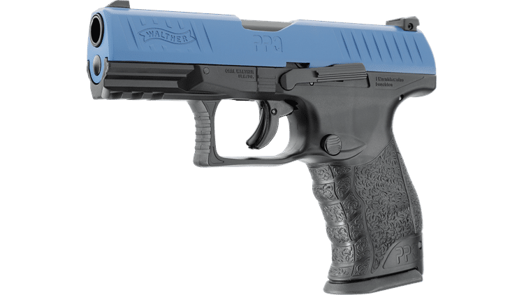 GUNMANSA Umarex T4E Walther PPQ M2 Blue Paintball Gas Gun (Semi Auto|Blowback|CO2|8 Rounds|360 FPS|5J|.43 CAL) 2.4761