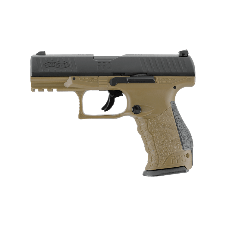 GUNMANSA Umarex T4E Walther PPQ M2 Tan Paintball Gas Gun (Semi Auto|Blowback|CO2|8 Rounds|360 FPS|5J|.43 CAL) 2.4762