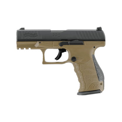 GUNMANSA Umarex T4E Walther PPQ M2 Tan Paintball Gas Gun (Semi Auto|Blowback|CO2|8 Rounds|360 FPS|5J|.43 CAL) 2.4762