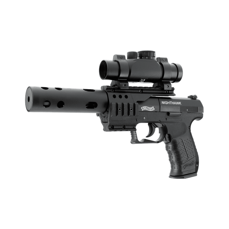 GUNMANSA Umarex Walther Night Hawk Gas Gun (Semi Auto|NBB|CO2|8|394 FPS|3.5J|4.5mm) 412.02.30