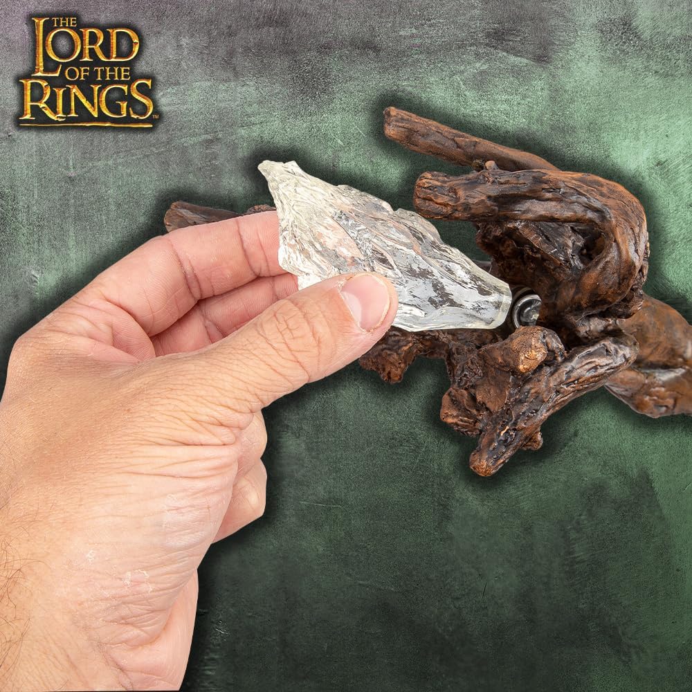 GUNMANSA United Cutlery LOTR Illuminated Moria Staff of Gandalf | Display Plaque | Officially Licensed Replica | Made of Polyresin | Hand-Painted | LED Light | The Lord of The Rings Collectible | Length 66" Artifact