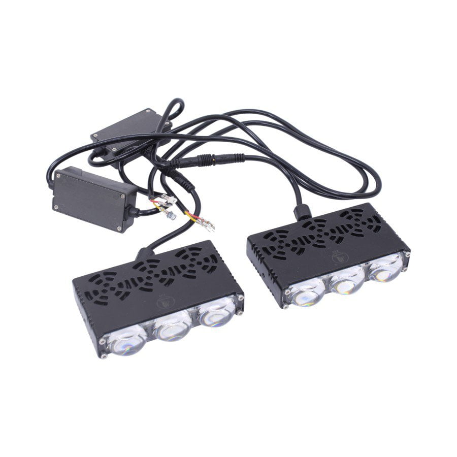 GUNMANSA Universal 3-LED Grid Grill Light – Yellow/White – 100x65x20mm (pair)