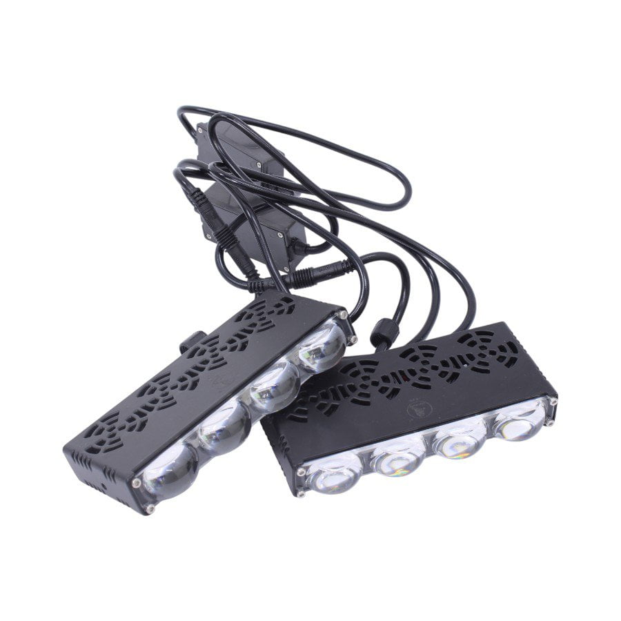 GUNMANSA Universal 4-LED Grid Grill Light – Yellow/White – 130x65x20mm (pair)