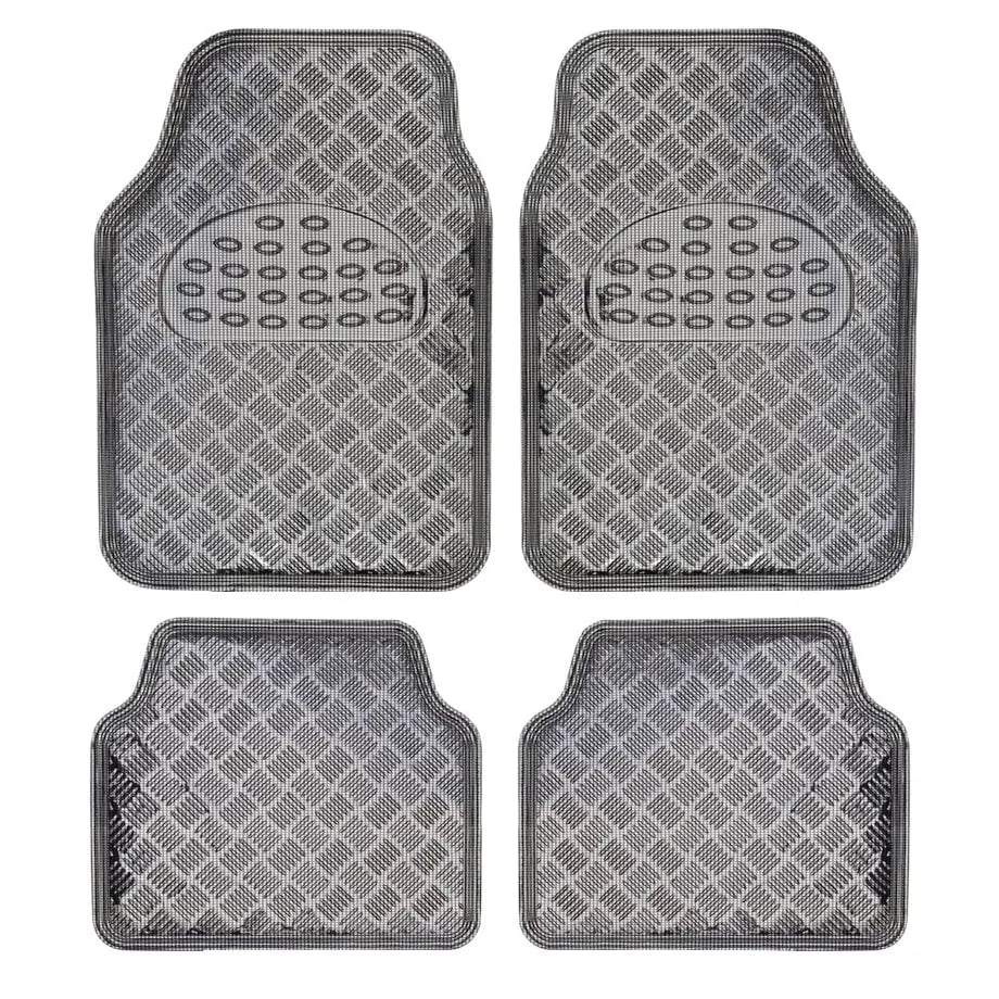 GUNMANSA Universal 4-Piece Chrome Carbon Look Racing Mats