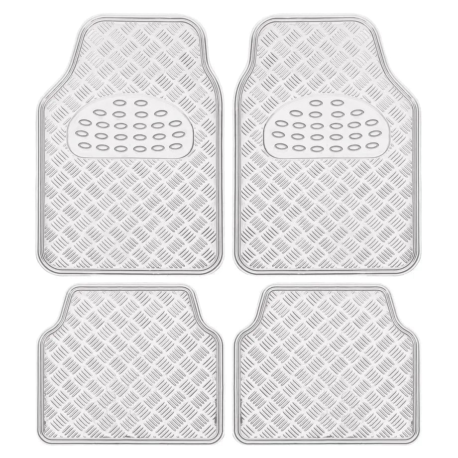 GUNMANSA Universal 4-Piece Chrome Racing Mats