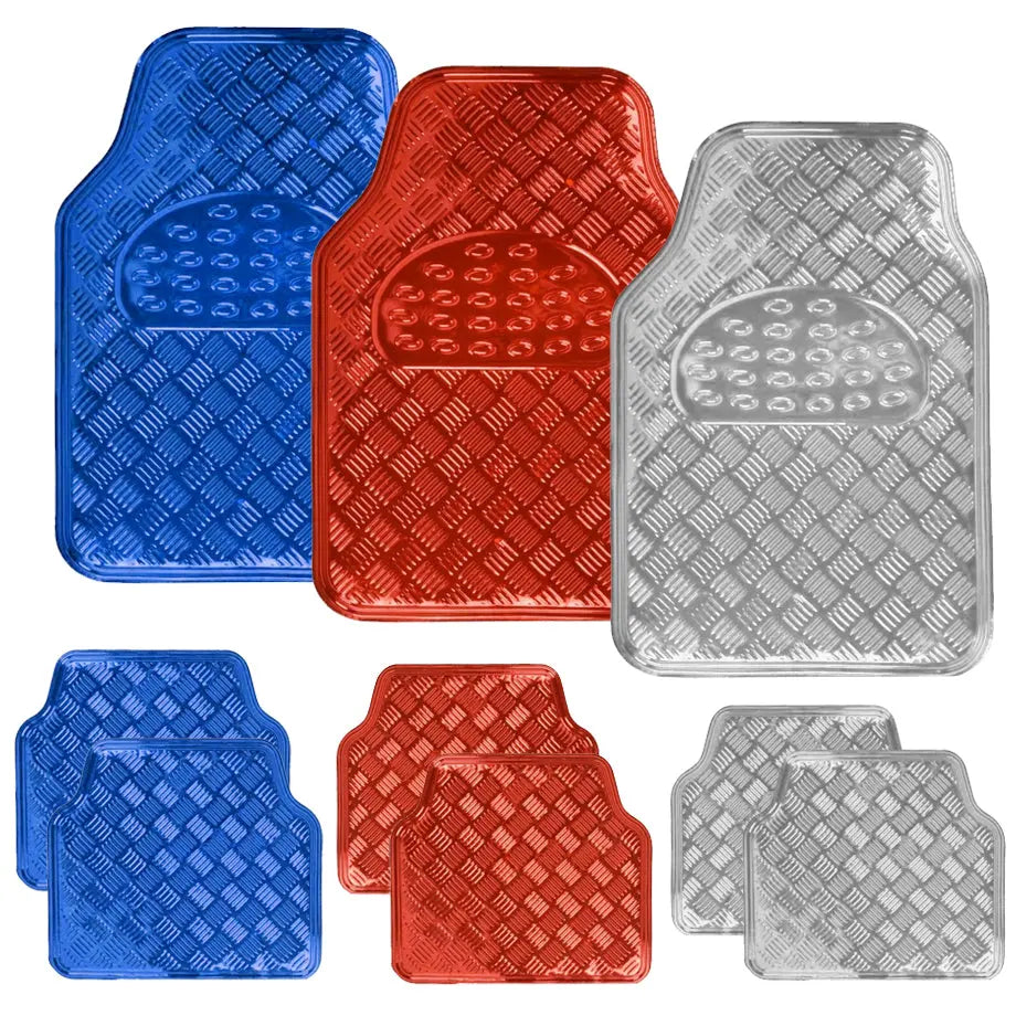 GUNMANSA Universal 4-Piece Chrome Racing Mats