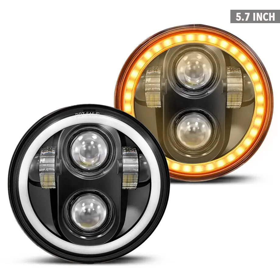 GUNMANSA Universal 5.7 Inch - Jeep Style LED Angel Eye Projector Headlight
