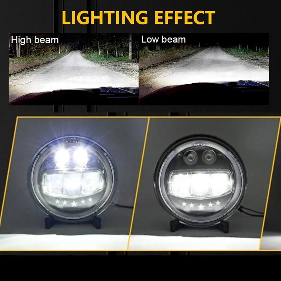 GUNMANSA Universal 5.7 Inch - Jeep Style LED Headlight Star Design