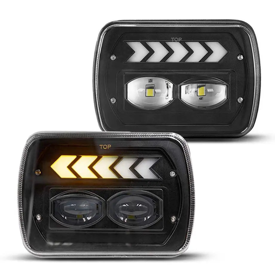 GUNMANSA Universal 7 Inch Dual Function LED Projector Square Headlight