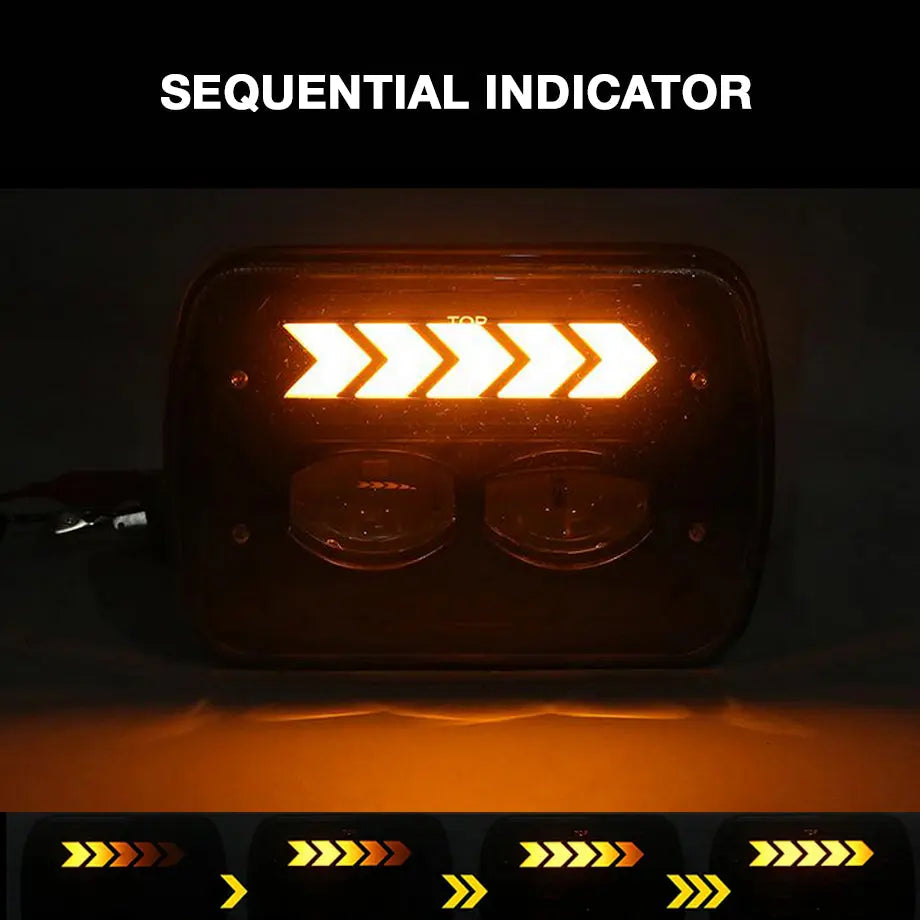 GUNMANSA Universal 7 Inch Dual Function LED Projector Square Headlight