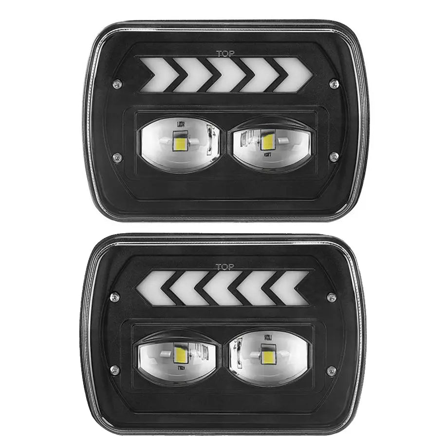 GUNMANSA Universal 7 Inch Dual Function LED Projector Square Headlight