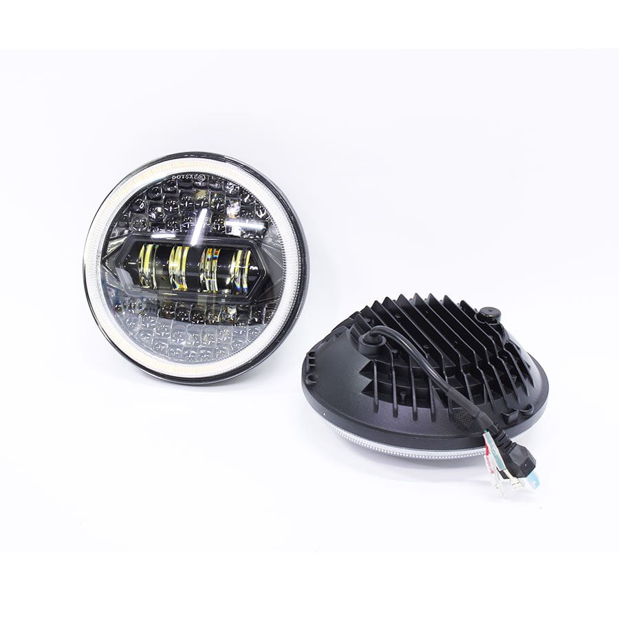GUNMANSA Universal 7″ LED H4 Angel Eye Design Headlights (set)